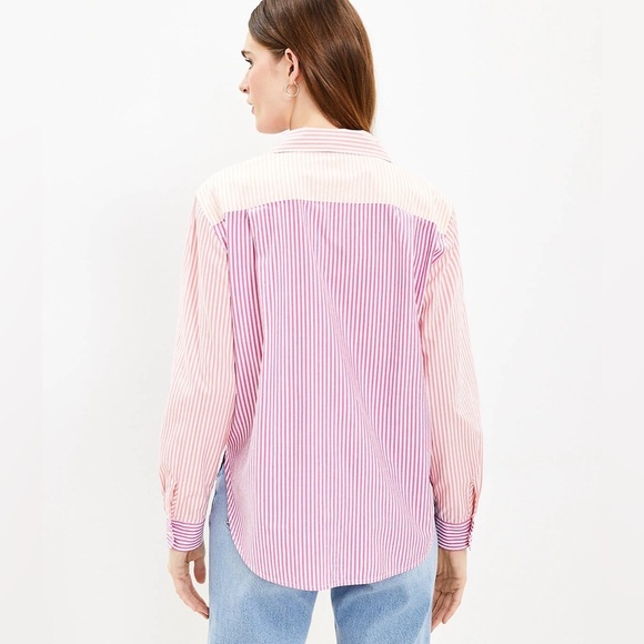 NWT Loft Stripe Relaxed Everyday Shirt Small - Picture 4 of 10